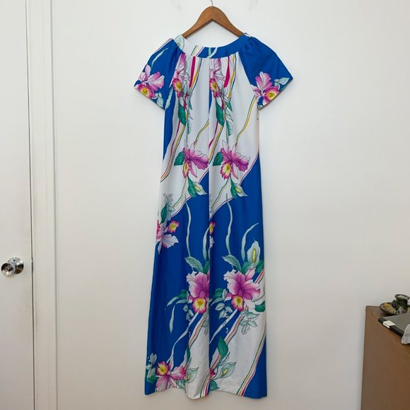 Vintage Hilo Hatties Hawaiian Floral House Dress Tropical Aloha, Size Small - Picture 2 of 11